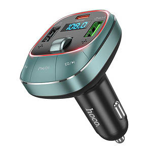 Адаптер автомобільний HOCO Pole BT FM transmitter E76 |2USB/1Type-C, 45W/3A, PD/QC| (6942007600255) Space black