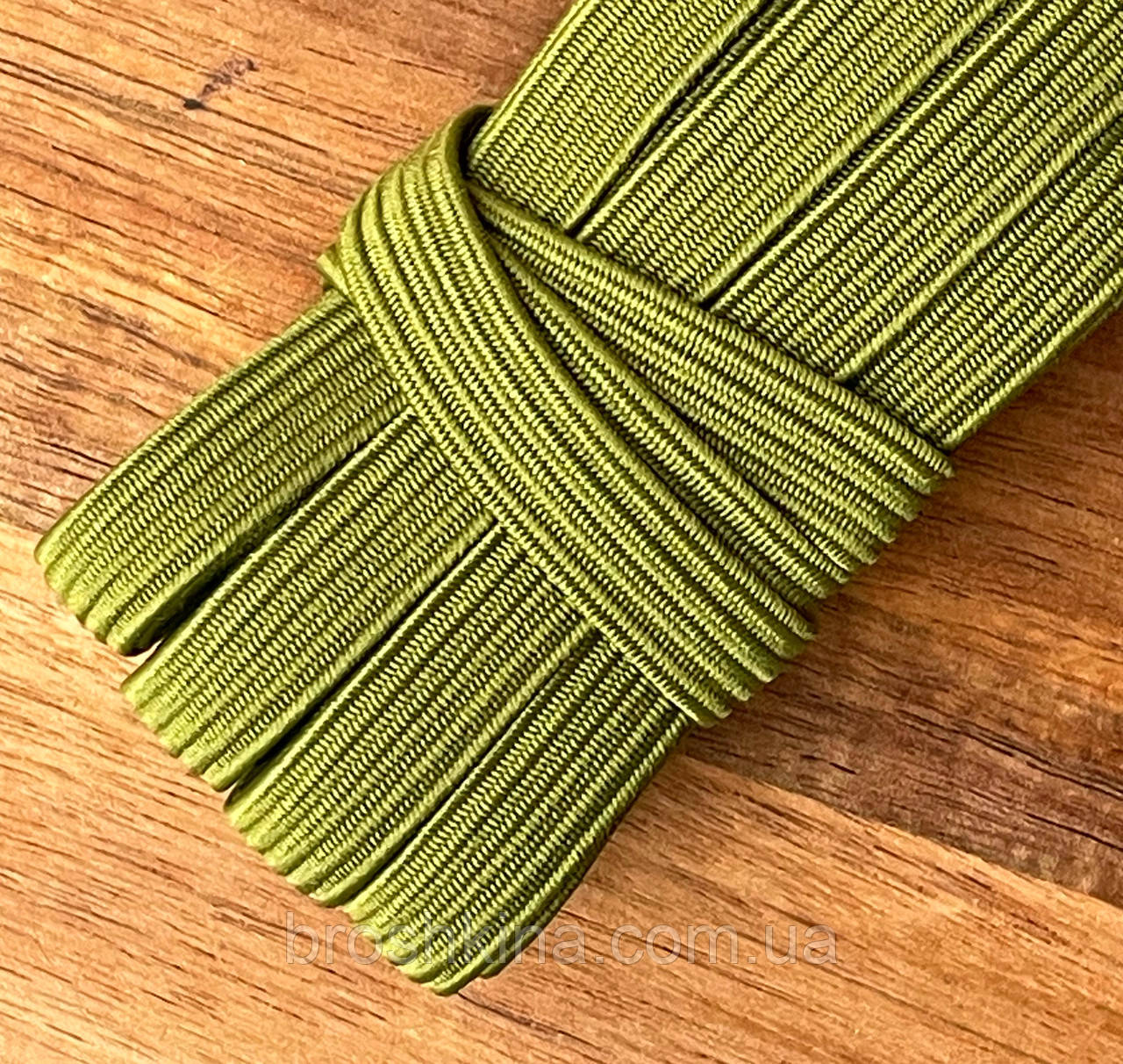 Резинка білизняна 10мм (9-10 м. у мотку) КОЛІР ХАКІ, фото 1