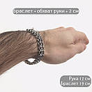 Срібний  браслет чоловічий бісмарк плоский. Чоловічий срібний браслет на руку. Ширина 8 мм / 19 см, фото 6