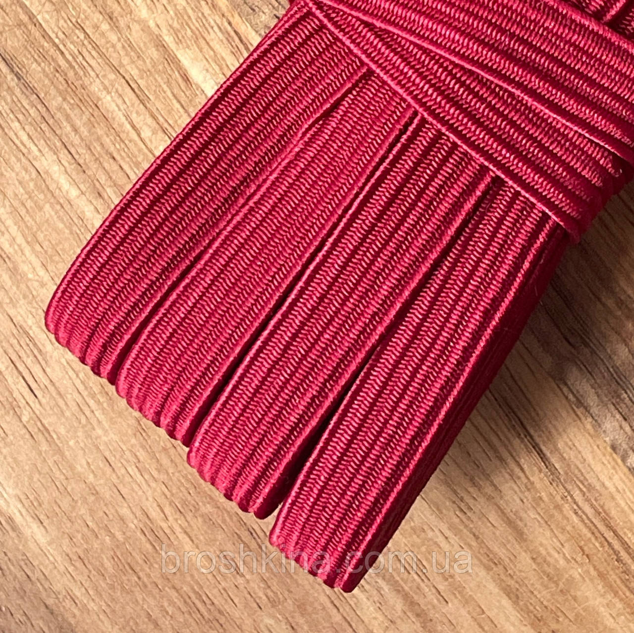 Резинка білизняна 10мм (9-10 м. у мотку) КОЛІР БОРДОВИЙ, фото 1
