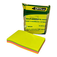Стікери для нотаток клеючі 51*76мм. 4 кольори 4-421-21N Office