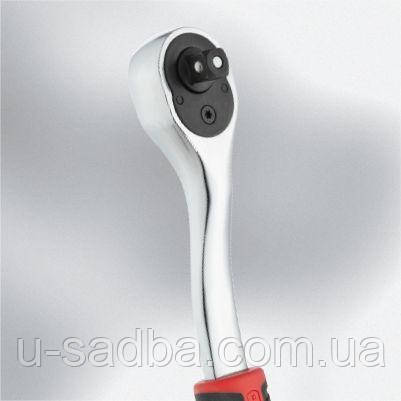 Набір головок 1/2" 8-32 мм, подовжувач, ручка з храповим механізмом 72 зуби, 20 од., Cr-V INTERTOOL ET-8016 Набір головок