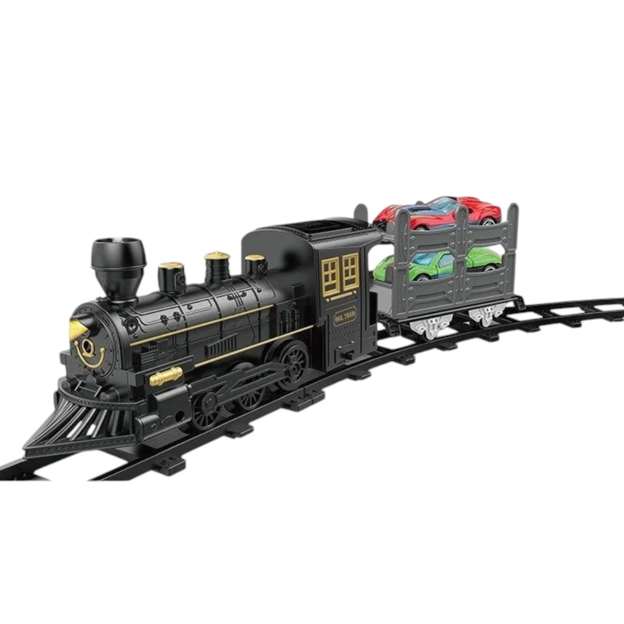 Залізниця Train Classic (8 елементів, поїзд, звуки, підсвітка, парогенератор, вагон, 2 машинки) 5817-1 P