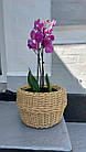 Плетена корзина, кашпо з штучного ротангу ручної роботи для квітів 12 л, фото 3