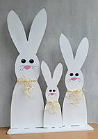 Пасхальний декор. Великодня декорація набір з трьох пасхальних зайчиків (кроликів).