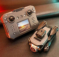 Квадрокоптер дрон професійний для подарунка, Коптер бюджетний на пульті з камерою та великим зумом, 2 АКБ