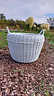 Дровник корзина для дров плетена з ручками зі штучного ротанга ручної роботи 20 л, фото 5