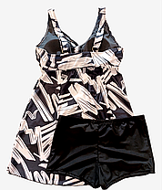 Танкини 2025 с шортами 25550 Fuba черный-белый (В НАЛИЧИИ ТОЛЬКО 54 56 58 60 62 УКР р-ры), фото 4