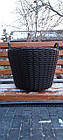 Дровник плетений зі штучного ротанга ручної роботи коричневий 20 л, фото 4
