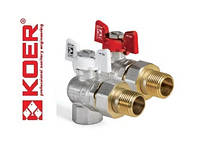 Кран кульовий з американкою 3/4" KOER кутовий PN 40 бар
