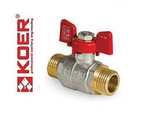 Кран кульовий 1/2" ШШБ Koer (метелик) ЗЗ