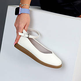 Елегантні білі модні балетки на шлейці колір на вибір