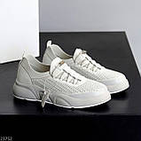 Стильні сірі сліпони натуральний нубук із перфорацією, фото 5