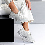 Стильні сірі сліпони натуральний нубук із перфорацією, фото 8