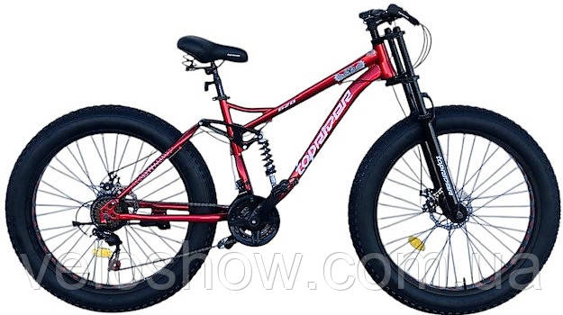 Двопідвісний фетбайк 26/4.0 Panther позашляховик (fatbike) Top червоний (2025)