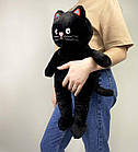 М'яка плюшева іграшка товстий Кіт Батон 60см чорний, фото 5