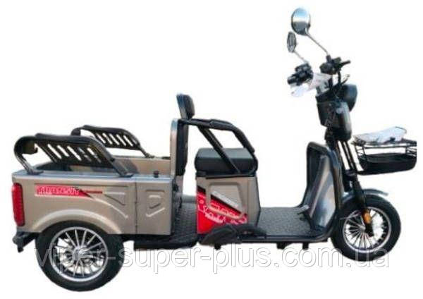 Електротрайк Електроскутер триколісний Crosser Transit TR-5 Кроссер 800 Вт, 72V/20AH, Колесо Ø-10, 35-45 км/ч, Сірий