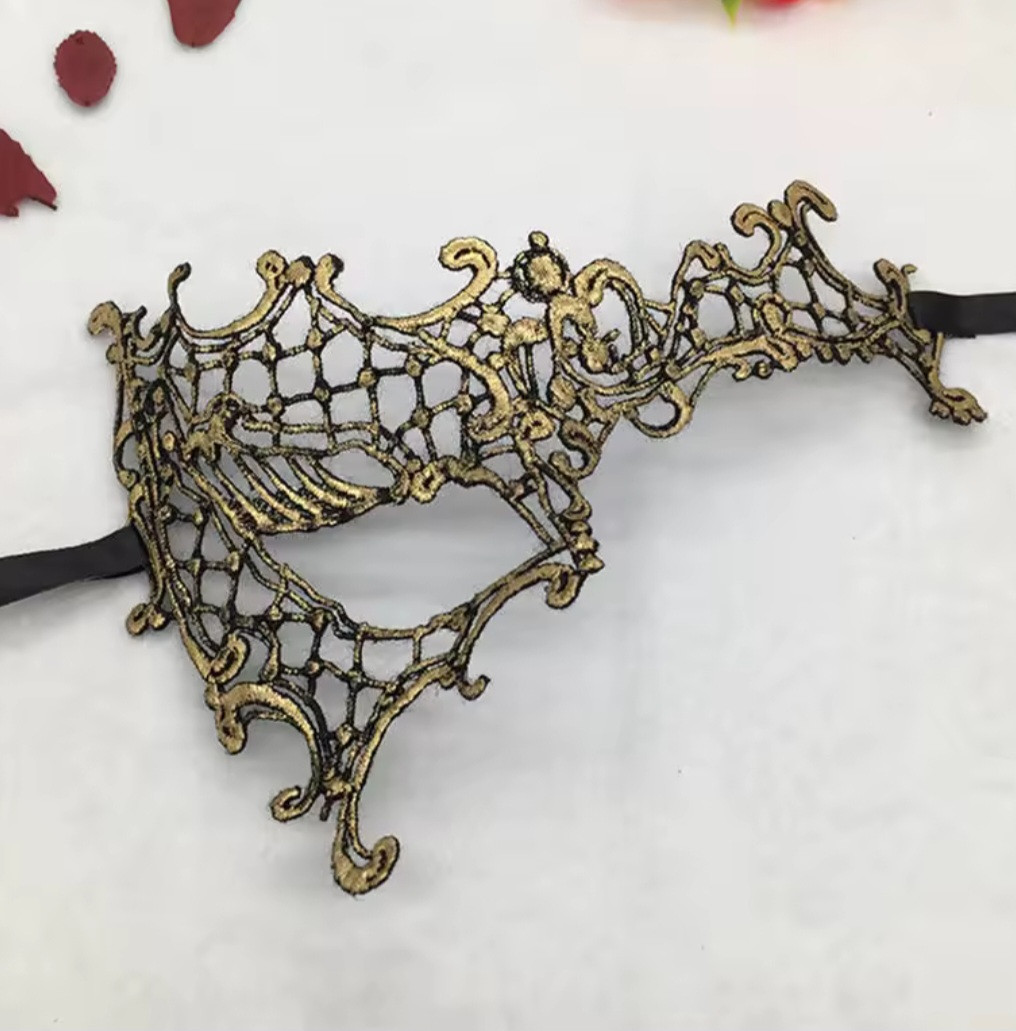 Маска театральна one size золотистий, фото 1