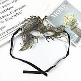 Маска театральна Павич one size золотистий, фото 2