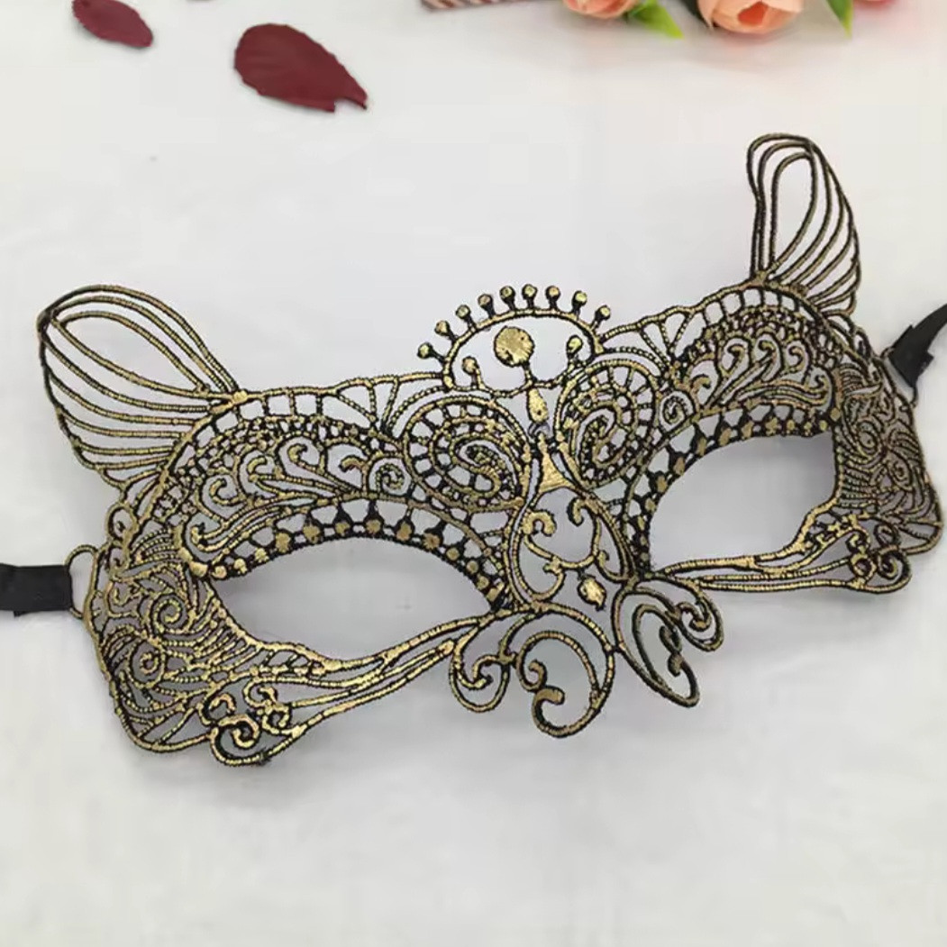 Маска на корпоратив карнавальна one size золотистий, фото 1