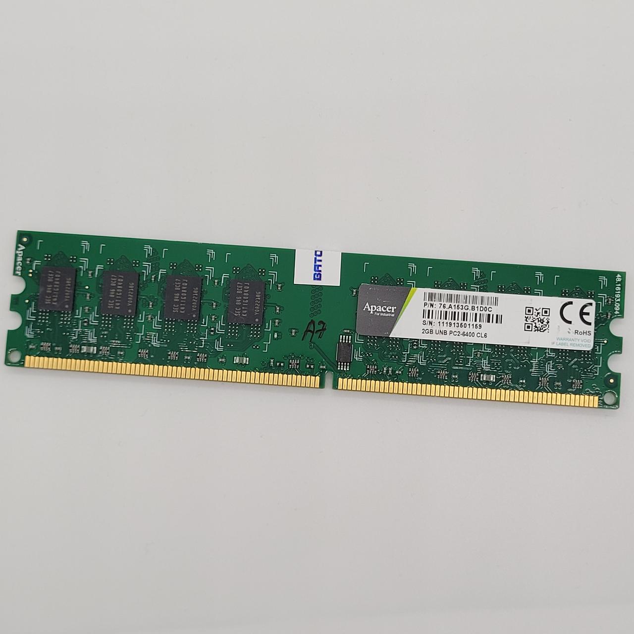 Оперативна пам'ять Apacer DDR2 2Gb 800MHz PC2-6400U 2R8 CL6 (76.A153G.B1D0C) Б/В