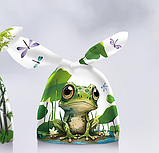 Пакети дитячі з малюнком Жабка з вушками зав'язками подарункові для цукерок 22х13 см 10 шт, фото 2