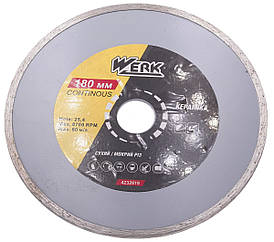 Диск алмазний відрізний Werk кераміка 180x25.4 мм з перехідником 22.23 мм