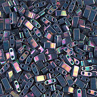 Бісер Miyuki Half Tila 1898 Opaque Purple Grey Rainbow Luster, 5 г