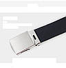Ремінь текстильний чорний з сірої пряжкою на зажим підлітковий, фото 4