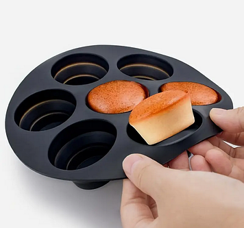 Силіконова форма для випічки та закусок в аерогрилі Мафіни TYQ-7 чорний 17 см