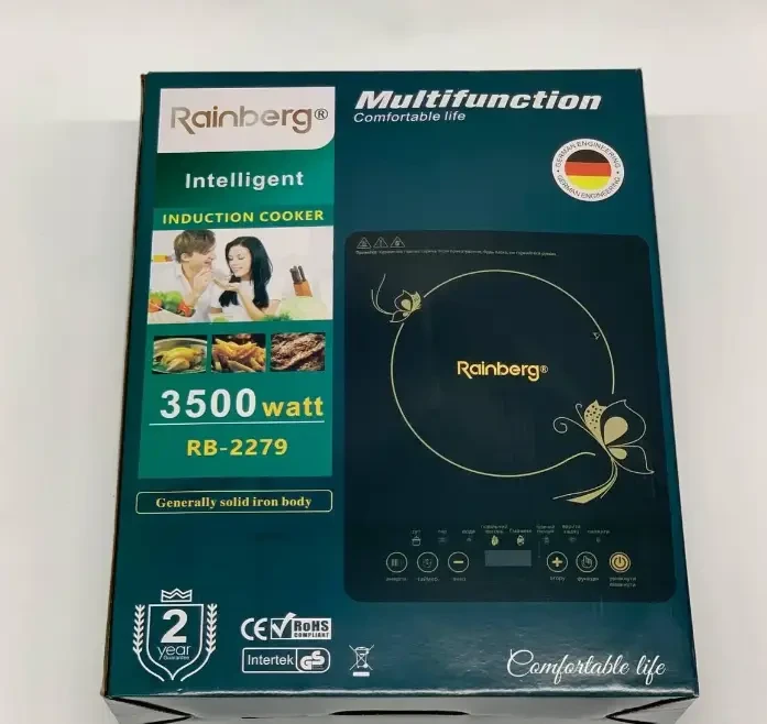 Плита індукційна стаціонарна склокерамічна плитка 3500 вт 1 конфорка Rainberg RB-2279 - фото 1 - id-p2524923943