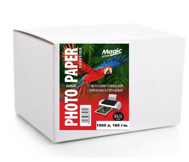 Глянцевий фотопапір 10x15, 160 г./м.Magic (1000 аркушів) Superior Фотопапір глянсовий для принтера