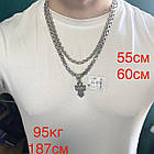 Чоловічий комплект масивний кулон ЗСУ Козак Характерник та ланцюжок подвійний якір 925 проба, фото 8