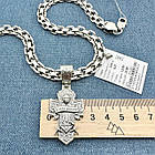 Чоловічий комплект масивний кулон ЗСУ Козак Характерник та ланцюжок подвійний якір 925 проба, фото 4