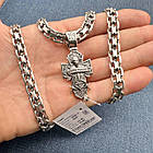 Чоловічий комплект масивний кулон ЗСУ Козак Характерник та ланцюжок подвійний якір 925 проба, фото 2