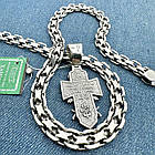 Чоловічий комплект масивний кулон ЗСУ Козак Характерник та ланцюжок подвійний якір 925 проба, фото 7