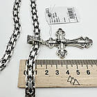 Чоловічий комплект із чорнінням православний хрест 20 г з ланцюжком подвійний якір 925 проба, фото 6