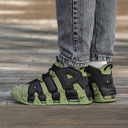 Чоловічі Кросівки Nike Air More Uptempo Khaki Black / Найк Аїр Мор Аптемпо Хакі з Чорним, фото 1