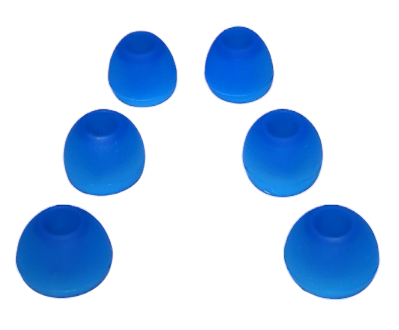 Амбушюри силіконові 4 мм насадки для вакуумних навушників та гарнітур 3 пари розмір S/M/L сині напівпрозорі, фото 1