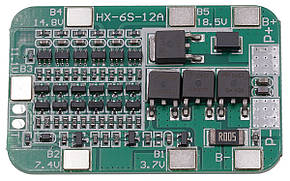 BMS контролер 6S 24V 12A для зарядки 18650 Li-ion акумуляторів