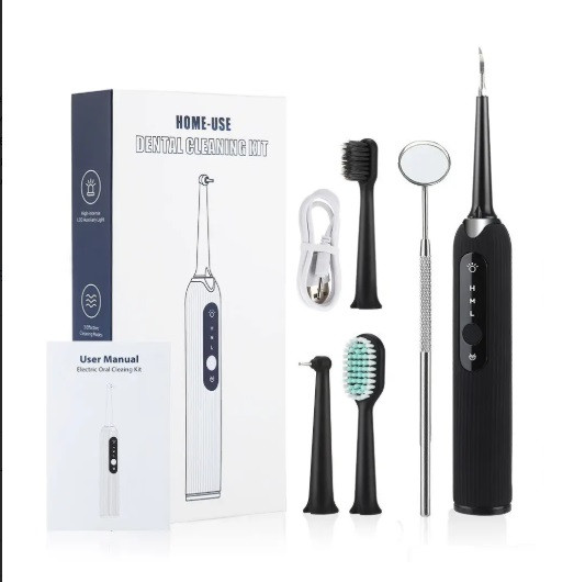 Ультразвуковий скалер для видалення зубного каменю та відбілювання зубів Electric Dental Cleaner Чорний