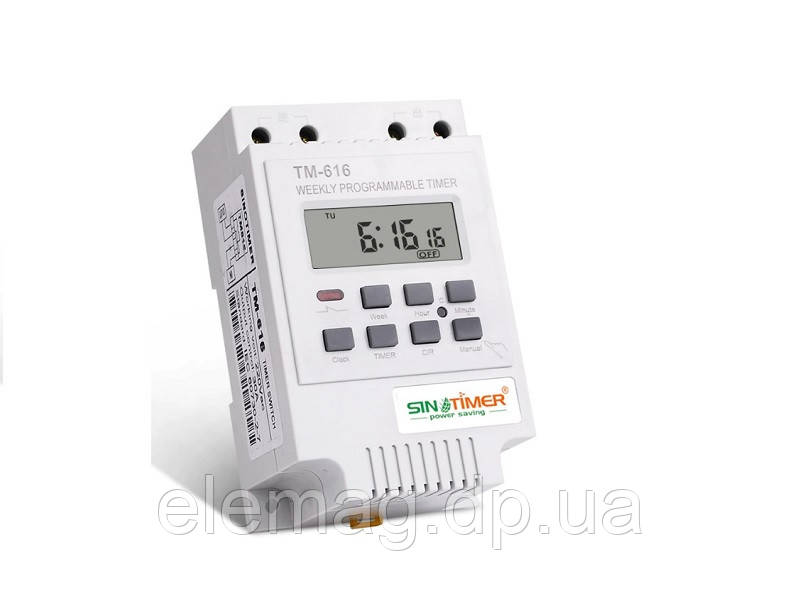 TM-616-220V Програмований таймер 7 днів/24 години 30 А на DIN-рейку