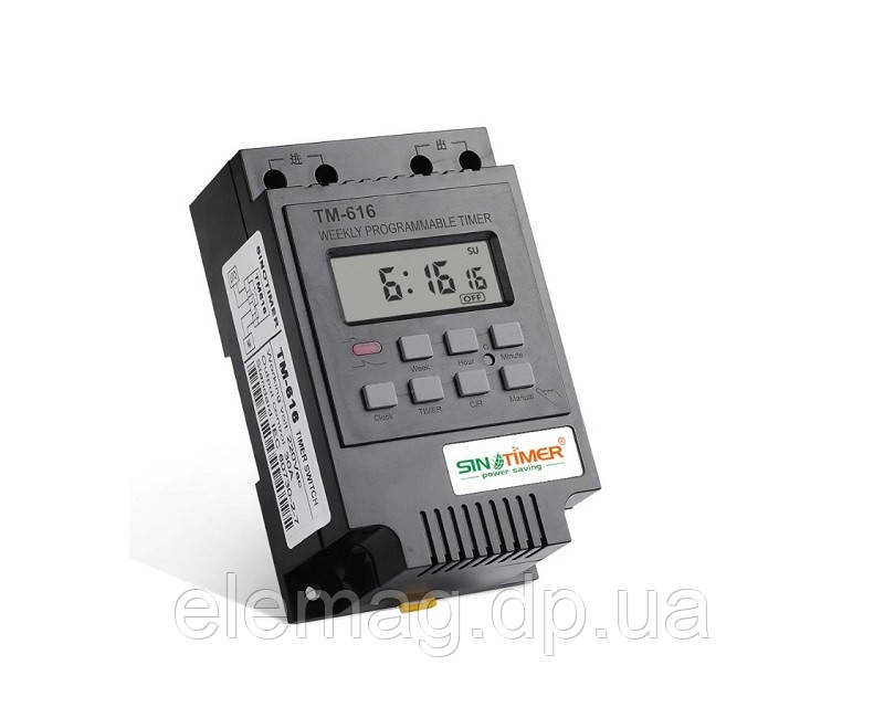 Таймер TM-616 електронний тижневий 30A на DIN рейку