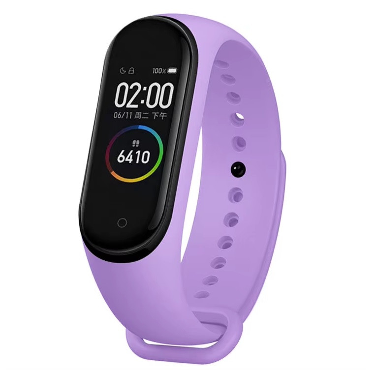 Ремінець для Xiaomi Mi Band 3/4 силіконовий, браслет для фітнес-трекера, Lavender