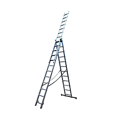 Драбина алюмінієва трисекційна GTM KMEKME312 3x12 сходинок 3.26-8.12м (39949)