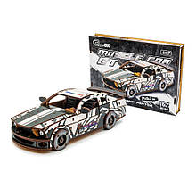 Дерев'яний 3D конструктор "Muscle car GT" Puz-00639, 162 деталі, білий
