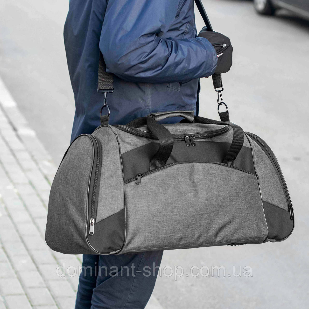 Дорожня спортивна сумка Anta Gray для тренувань та поїздок на 47 літрів сірого кольору, фото 1