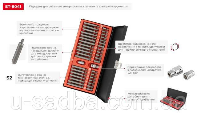 Набір зірок і шестигранників STORM, 40 од., S2 INTERTOOL ET-8041 Набір зірок і шестигранників STORM
