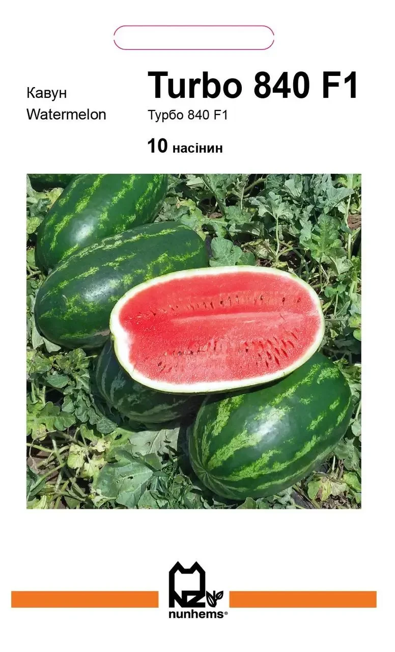 Насіння кавуна Турбо 840 F1, 10 шт — високоурожайний, середньранній, АгроПак