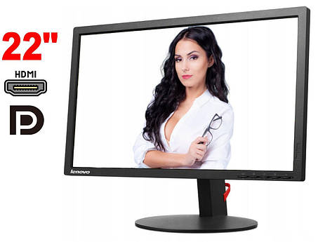 Монітор Lenovo ThinkVision T2224pD / 22" (1920x1080) IPS / 1x HDMI, 1x DisplayPort, 1x VGA, 4x USB 2.0 / VESA 100x100 / Pivot, фото 1